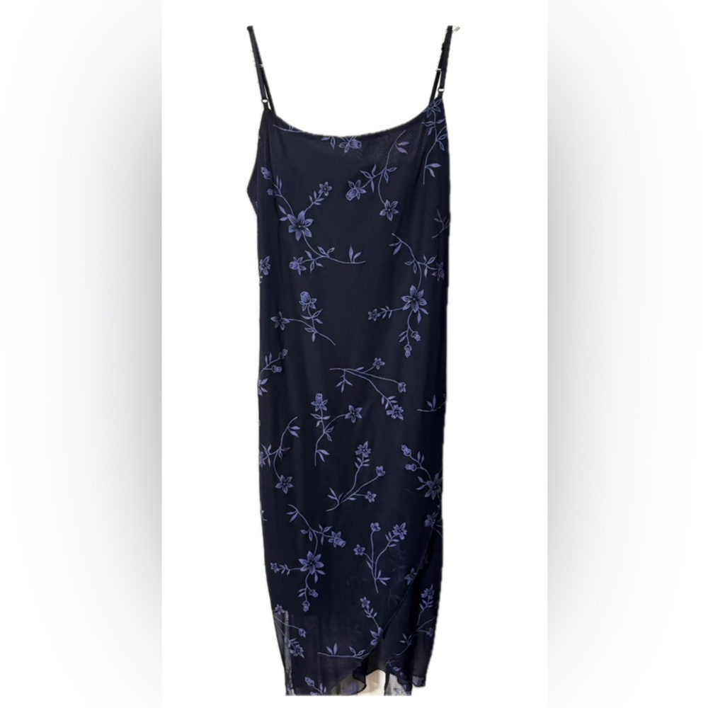Vintage Whimsigoth Y2K City Triangles Floral Sparkle Fairycore Maxi Dress S